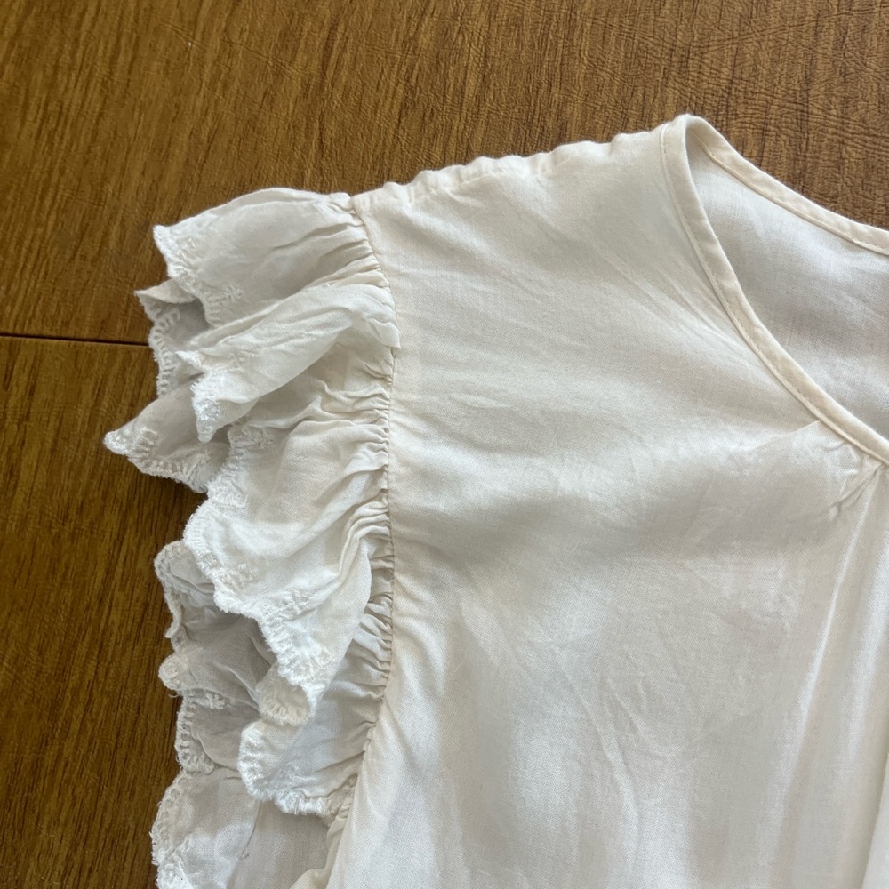 Aritizia Wilfred Sidione Cream Tiered Soft Romantic Mini Dress, Ruffles, Sz S - Picture 9 of 16